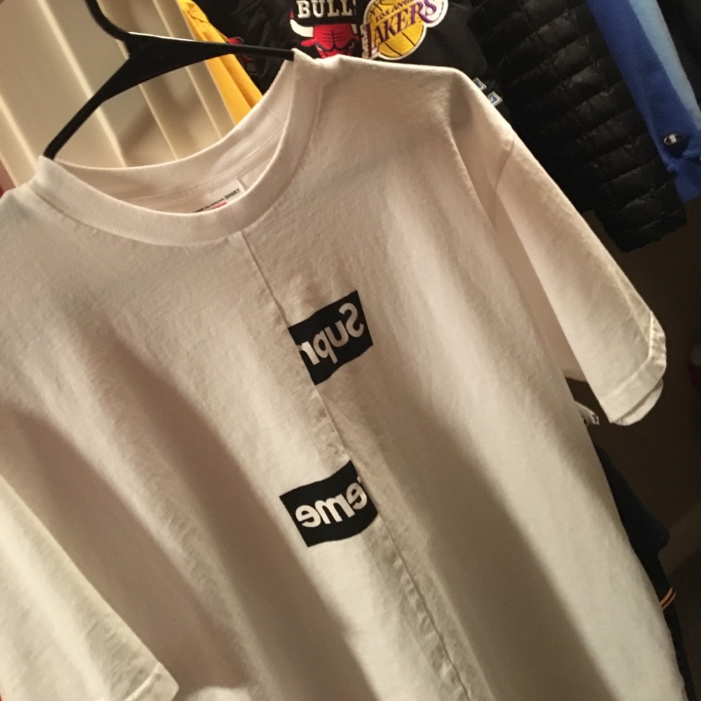 Supreme CDG split box logo tee